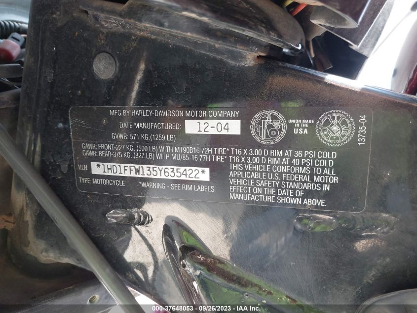 2005 HARLEY-DAVIDSON FLHTCI 1HD1FFW135Y635422