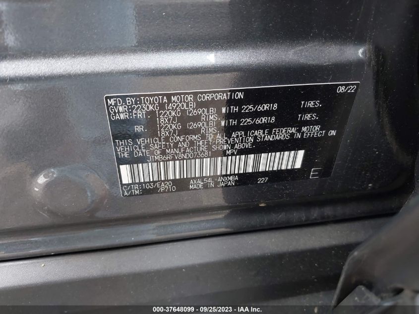 2022 TOYOTA RAV4 HYBRID XLE PREMIUM - JTMB6RFV8ND073681
