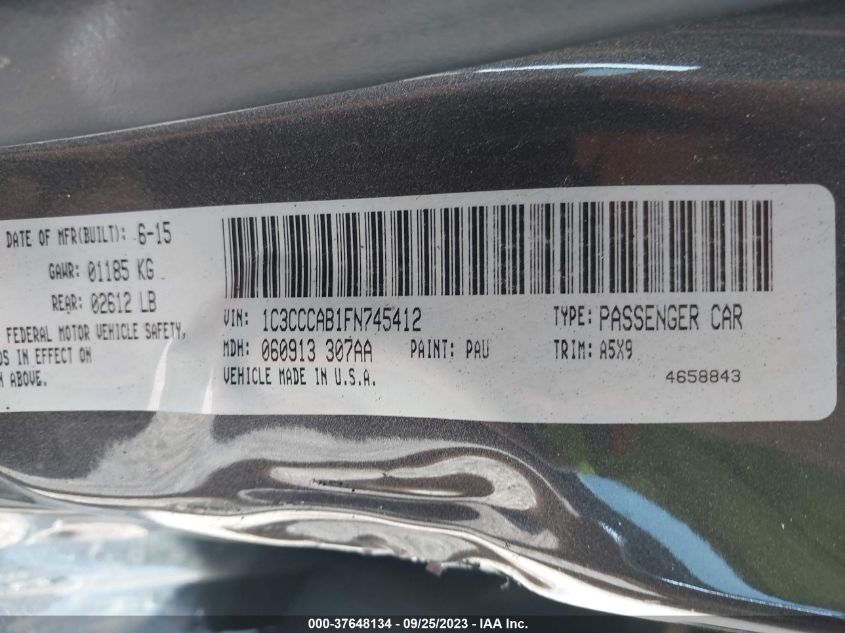 2015 CHRYSLER 200 LIMITED - 1C3CCCAB1FN745412