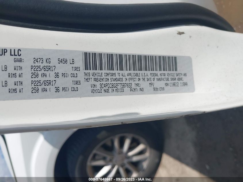 2015 DODGE JOURNEY SXT - 3C4PDCBG2FT587022