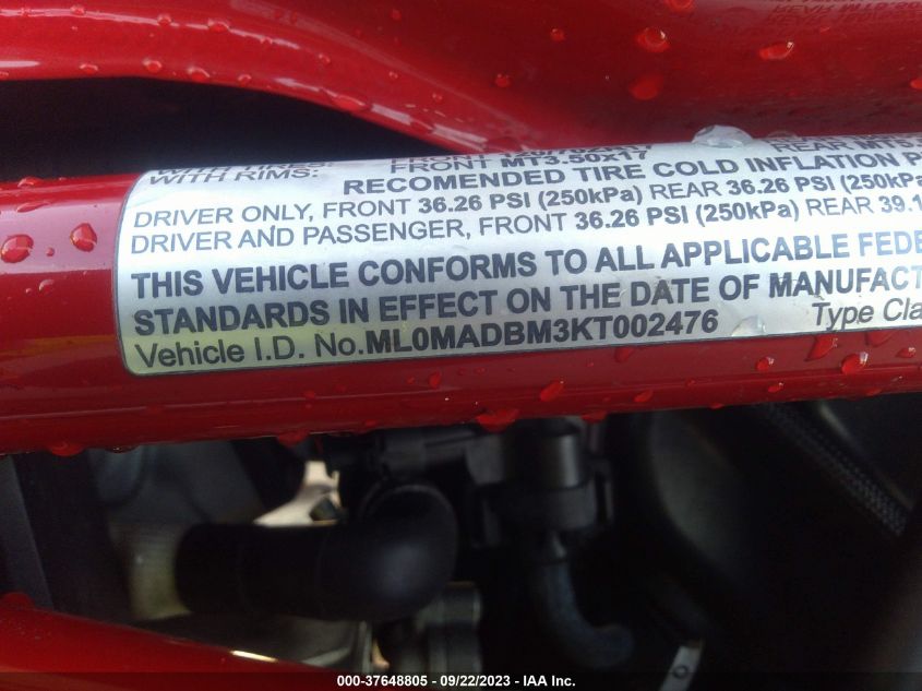 2019 DUCATI MONSTER 797+ - ML0MADBM3KT002476