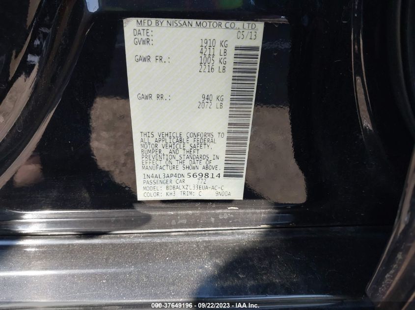 2013 NISSAN ALTIMA 2.5 SL - 1N4AL3AP4DN569814