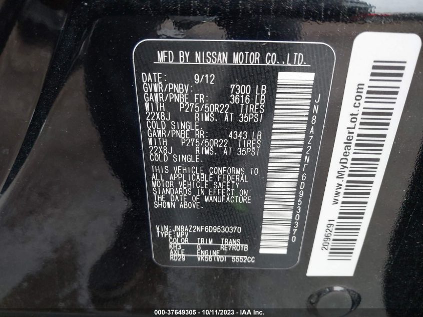 2013 INFINITI QX56 JN8AZ2NF6D9530370