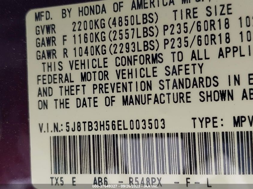 2014 ACURA RDX TECHNOLOGY - 5J8TB3H56EL003503
