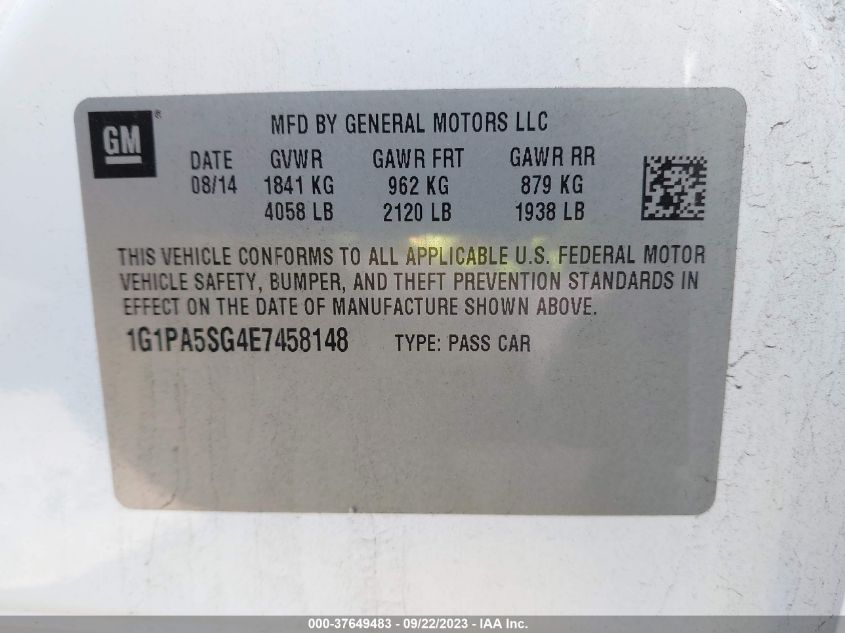 2014 CHEVROLET CRUZE LS - 1G1PA5SG4E7458148