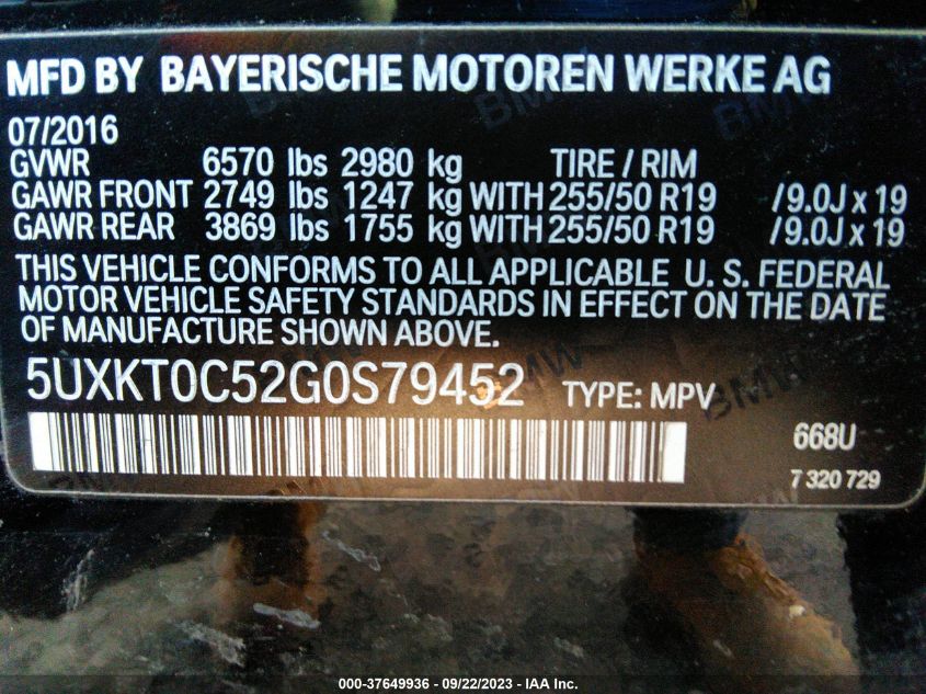 2016 BMW X5 EDRIVE XDRIVE40E - 5UXKT0C52G0S79452