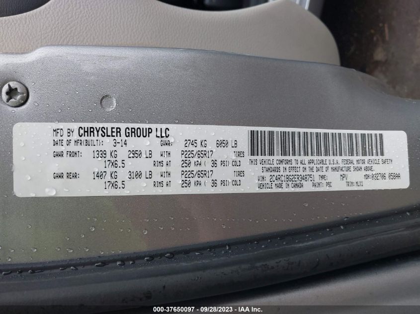 2014 CHRYSLER TOWN & COUNTRY TOURING - 2C4RC1BG2ER348751