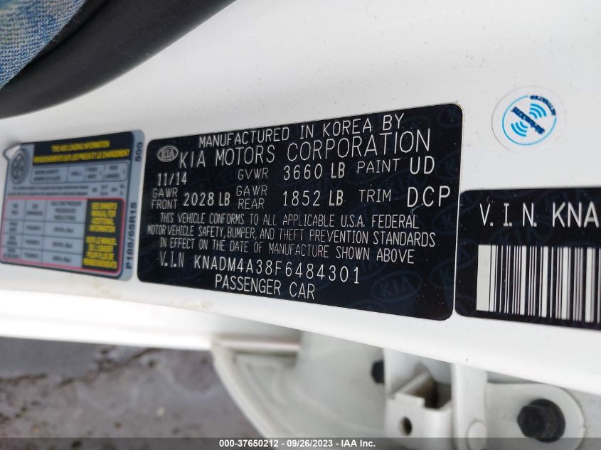 2015 KIA RIO LX - KNADM4A38F6484301