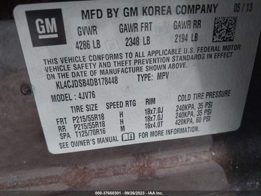 2013 BUICK ENCORE PREMIUM - KL4CJDSB4DB178448