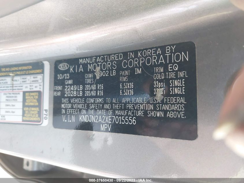 2014 KIA SOUL BASE - KNDJN2A2XE7015556