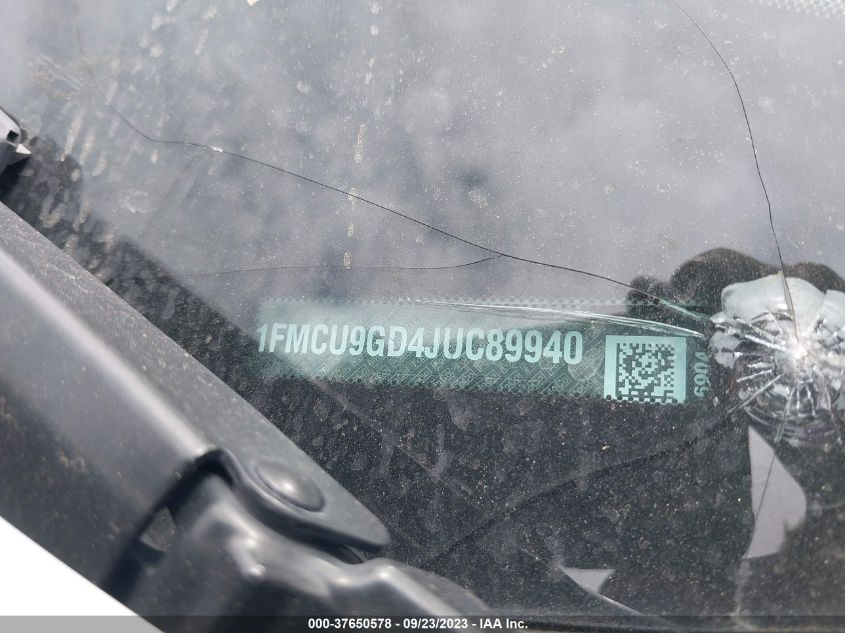 2018 FORD ESCAPE SE - 1FMCU9GD4JUC89940