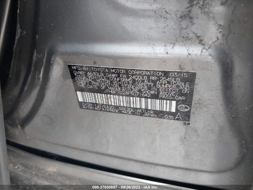 2015 LEXUS IS 250 - JTHBF1D24F5071642