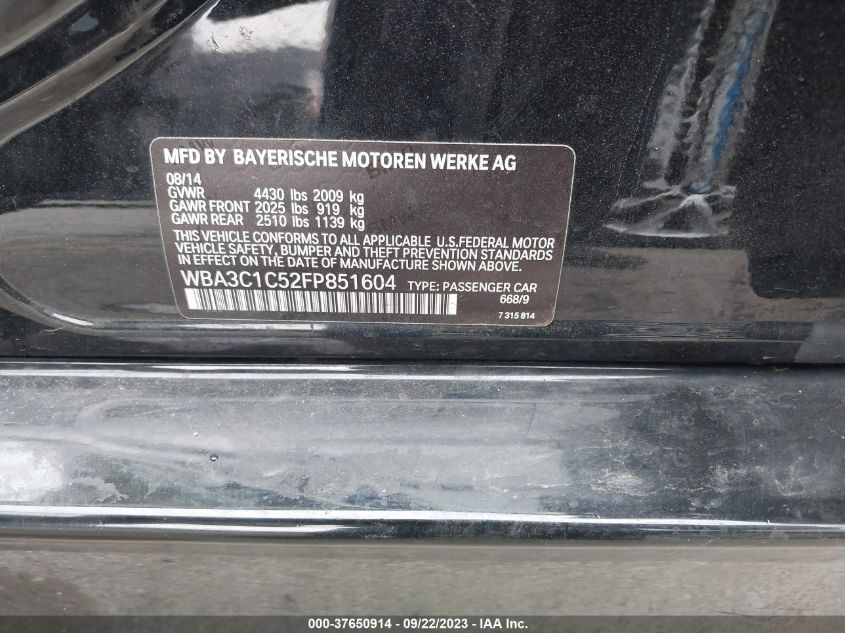 2015 BMW 328I - WBA3C1C52FP851604