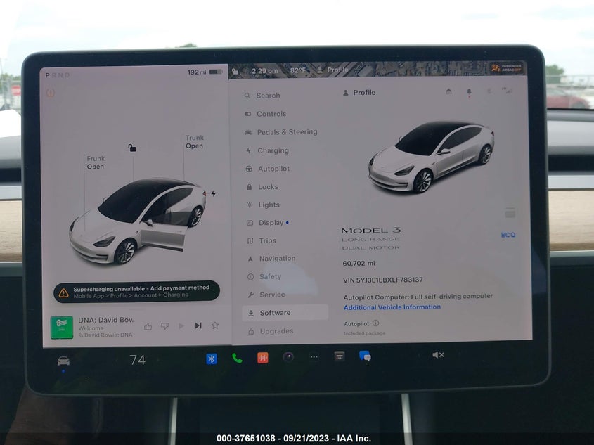 VIN 5YJ3E1EBXLF783137 2020 TESLA MODEL 3 LONG RANGE