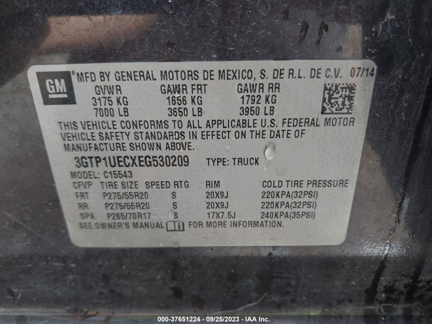 2014 GMC SIERRA 1500 SLE - 3GTP1UECXEG530209