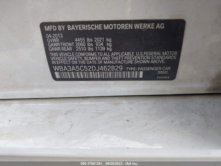 2013 BMW 3 SERIES 328I - WBA3A5C52DJ462829