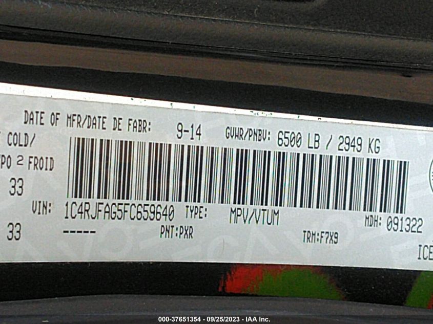 2015 JEEP GRAND CHEROKEE LAREDO - 1C4RJFAG5FC659640