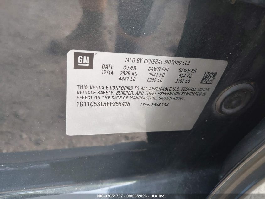 2015 CHEVROLET MALIBU LT - 1G11C5SL5FF255418