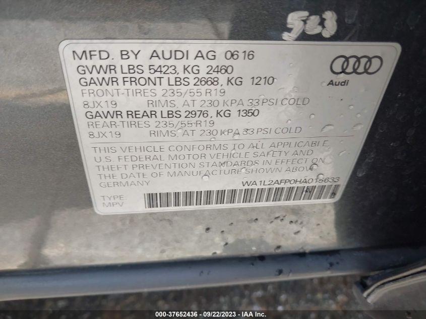 WA1L2AFP0HA015633 2017 AUDI Q5, photo no. 9