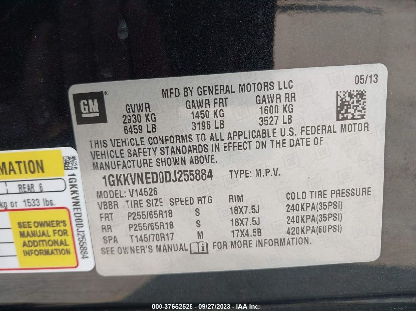 2013 GMC ACADIA SLE - 1GKKVNED0DJ255884