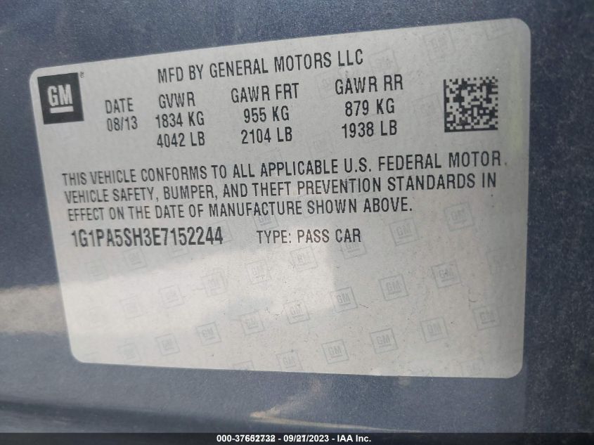 2014 CHEVROLET CRUZE LS - 1G1PA5SH3E7152244