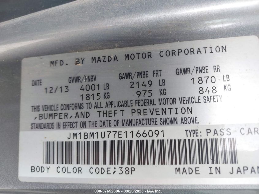 2014 MAZDA MAZDA3 I SPORT - JM1BM1U77E1166091