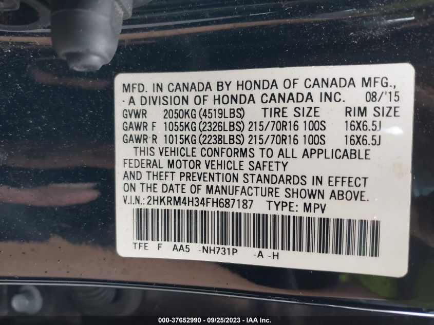 2015 HONDA CR-V LX - 2HKRM4H34FH687187