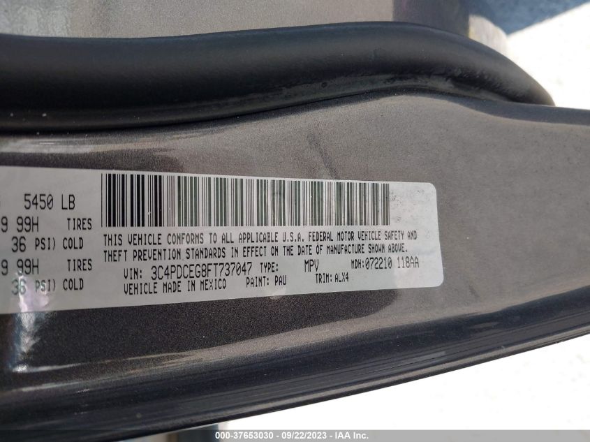 2015 DODGE JOURNEY R/T - 3C4PDCEG8FT737047