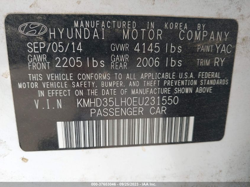 2014 HYUNDAI ELANTRA GT - KMHD35LH0EU231550