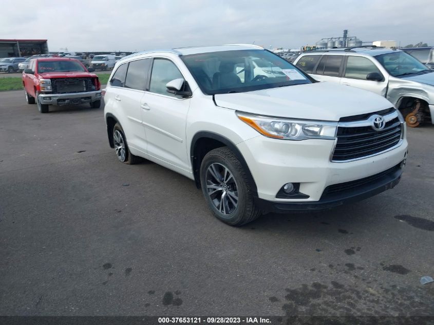 2016 TOYOTA HIGHLANDER XLE - 5TDJKRFH7GS351222