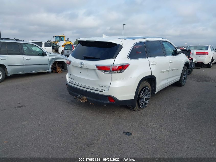 2016 TOYOTA HIGHLANDER XLE - 5TDJKRFH7GS351222