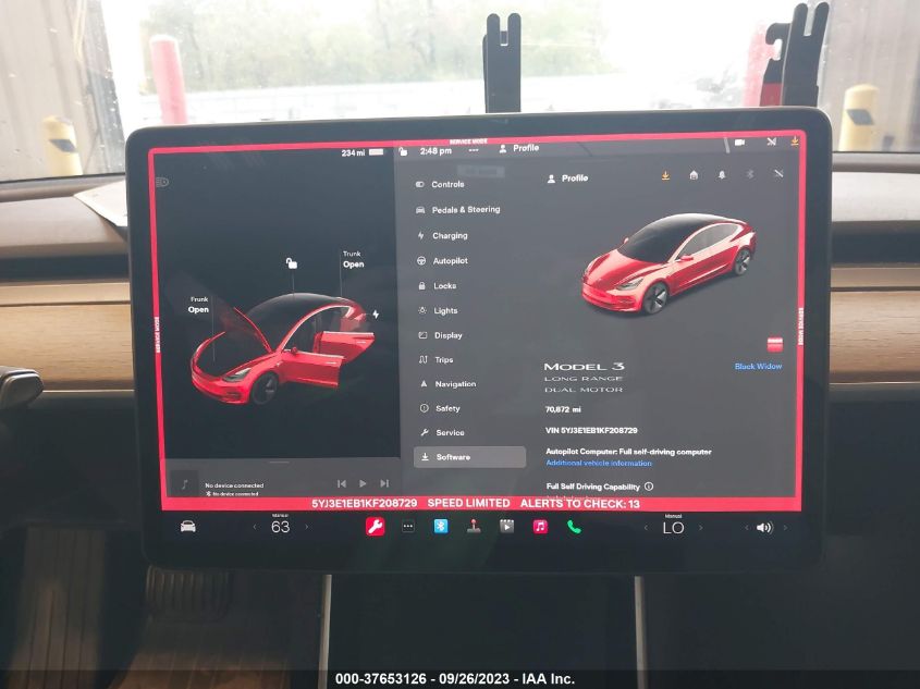 2019 TESLA MODEL 3 LONG RANGE/PERFORMANCE - 5YJ3E1EB1KF208729