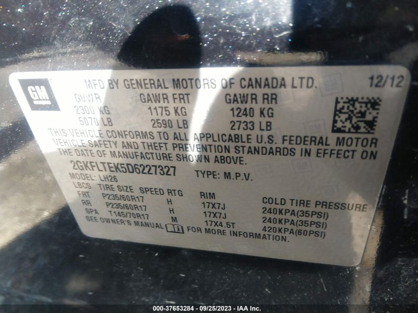 2013 GMC TERRAIN SLE - 2GKFLTEK5D6227327