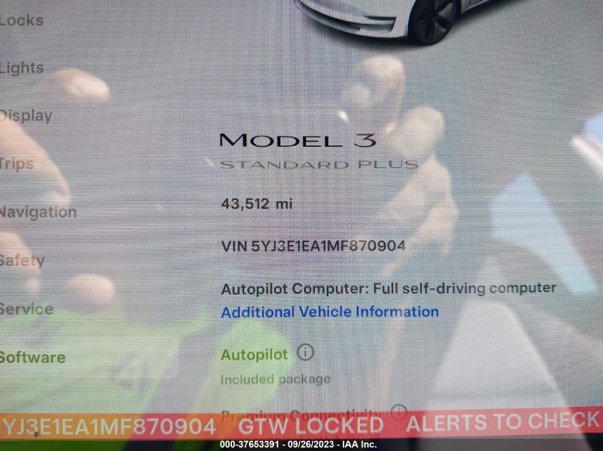 2021 TESLA MODEL 3 STANDARD RANGE PLUS - 5YJ3E1EA1MF870904