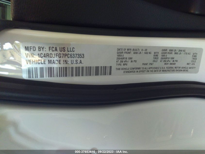 2023 DODGE DURANGO PURSUIT - 1C4RDJFG7PC637353
