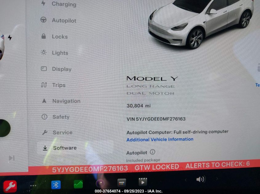 5YJYGDEE0MF276163 Tesla Model Y LONG RANGE 7