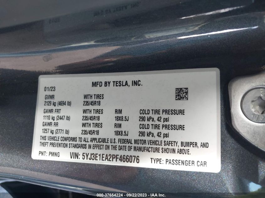 5YJ3E1EA2PF466076 Tesla Model 3  9