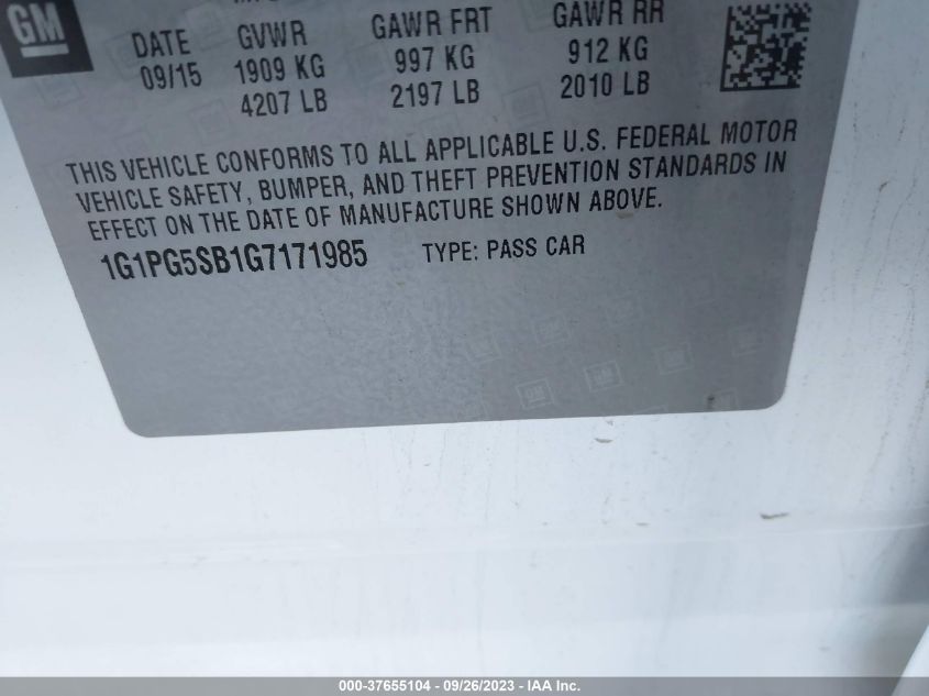 2016 CHEVROLET CRUZE LIMITED LTZ - 1G1PG5SB1G7171985