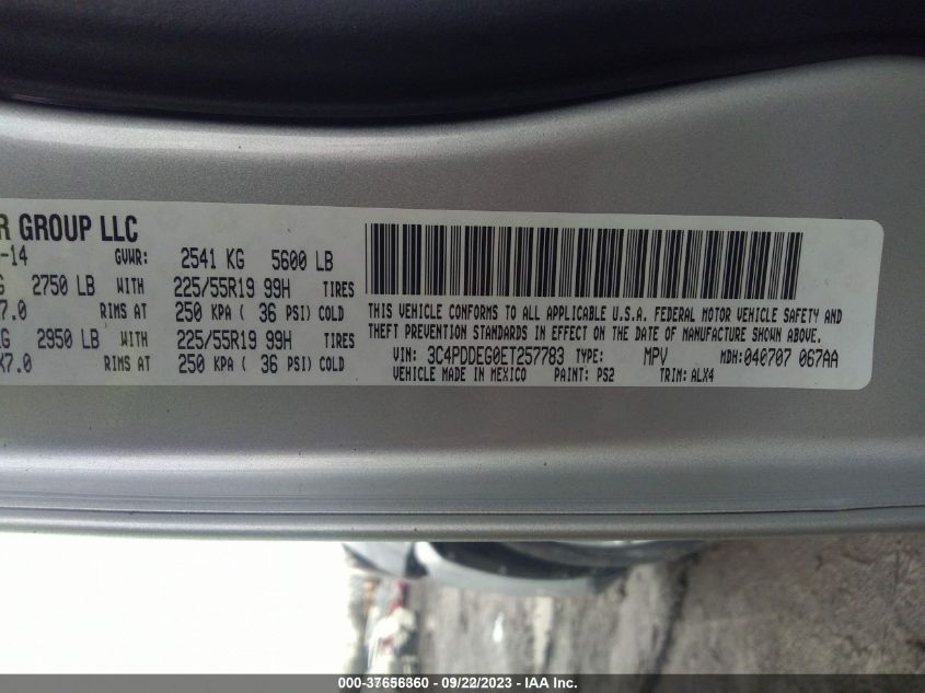 2014 DODGE JOURNEY R/T - 3C4PDDEG0ET257783