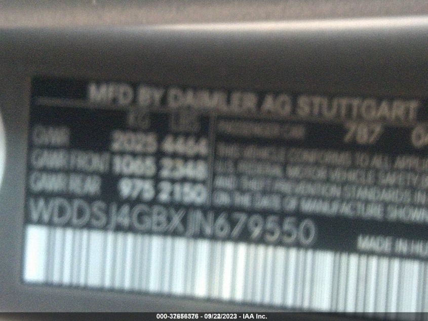 2018 MERCEDES-BENZ CLA 250 WDDSJ4GBXJN679550