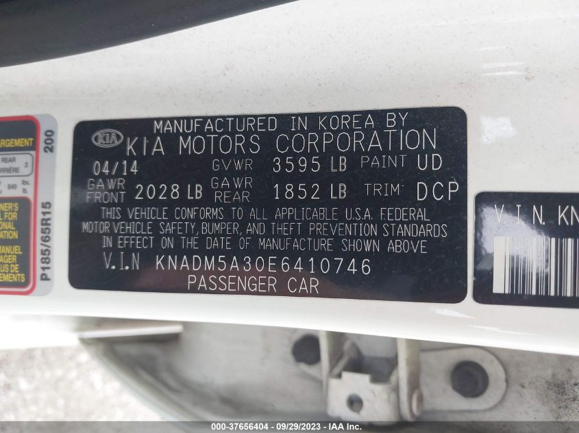 2014 KIA RIO LX - KNADM5A30E6410746