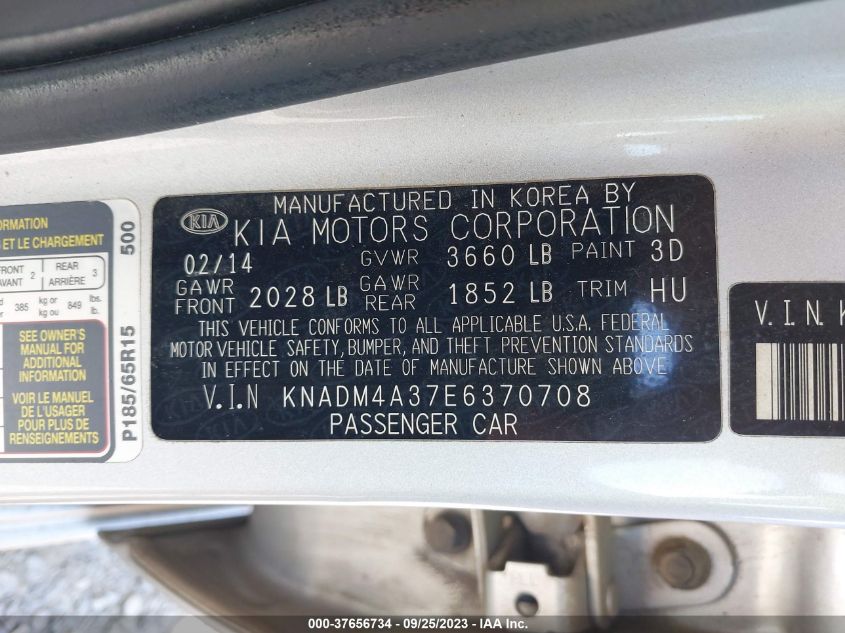 2014 KIA RIO LX - KNADM4A37E6370708