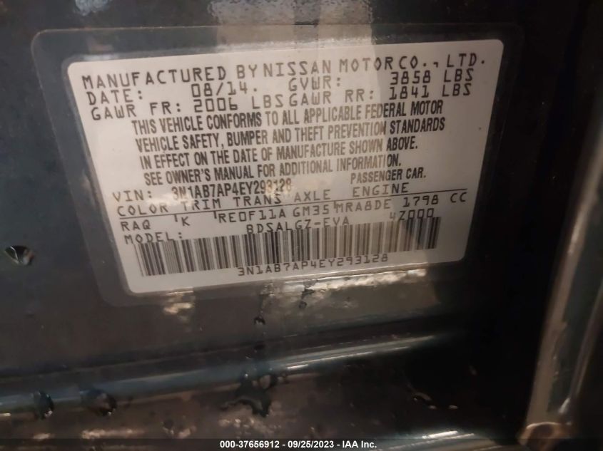 2014 NISSAN SENTRA SL - 3N1AB7AP4EY293128