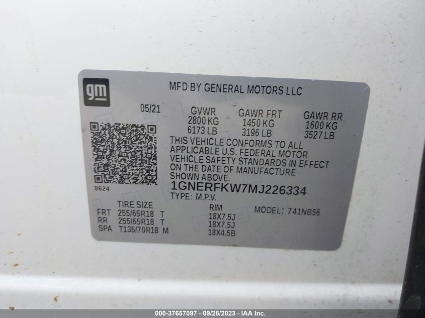 1GNERFKW7MJ226334 Chevrolet Traverse LS 9