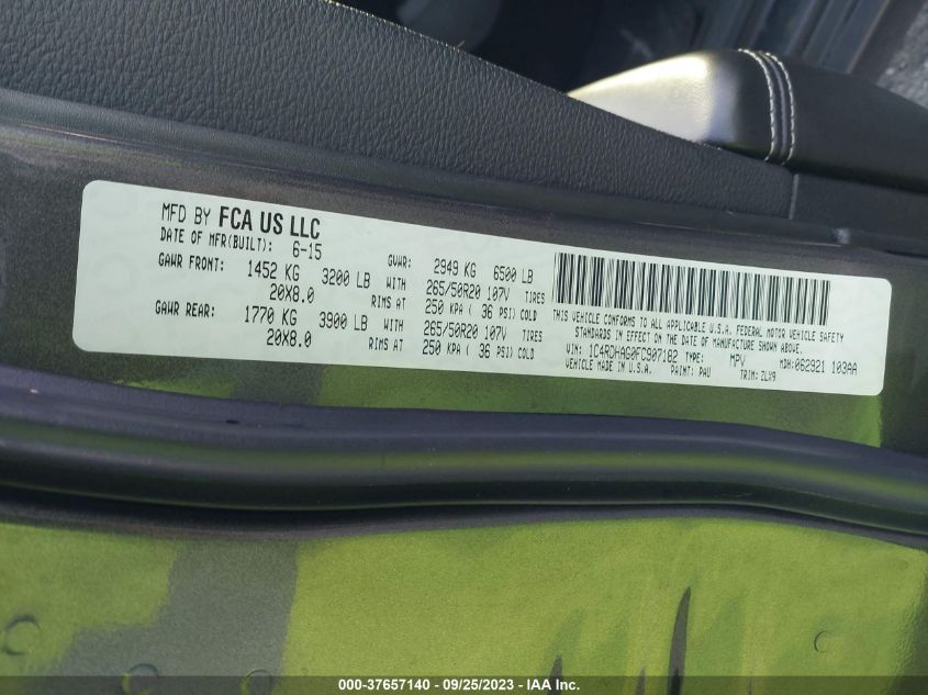 2015 DODGE DURANGO SXT - 1C4RDHAG0FC907182