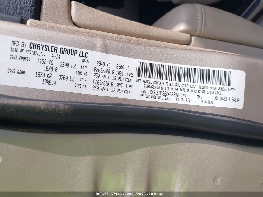2014 JEEP GRAND CHEROKEE LIMITED - 1C4RJEBM8EC483390