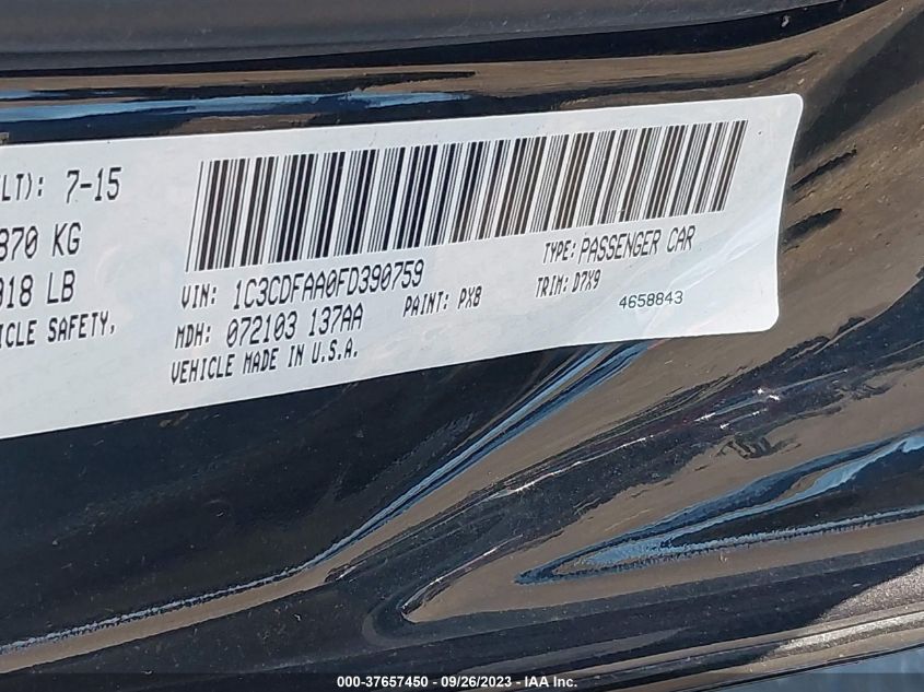 2015 DODGE DART SE - 1C3CDFAA0FD390759