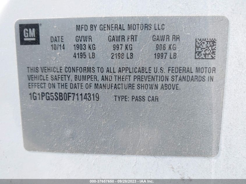 2015 CHEVROLET CRUZE LTZ - 1G1PG5SB0F7114319