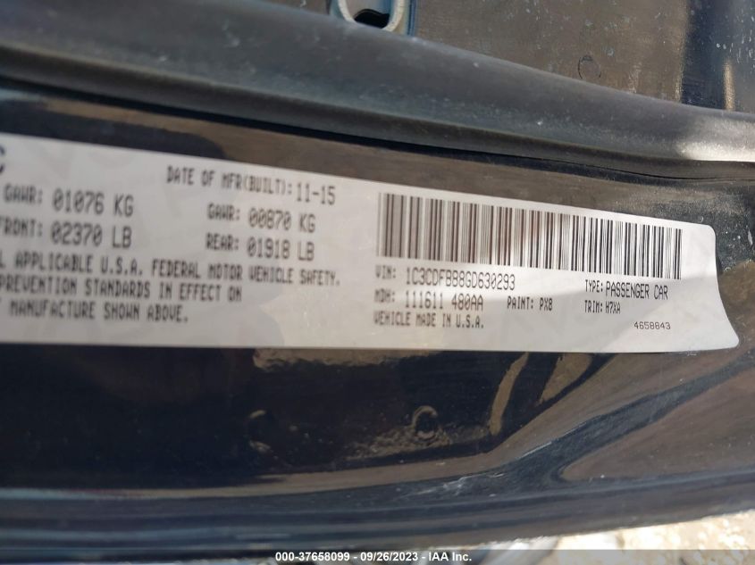 2016 DODGE DART SXT - 1C3CDFBB8GD630293