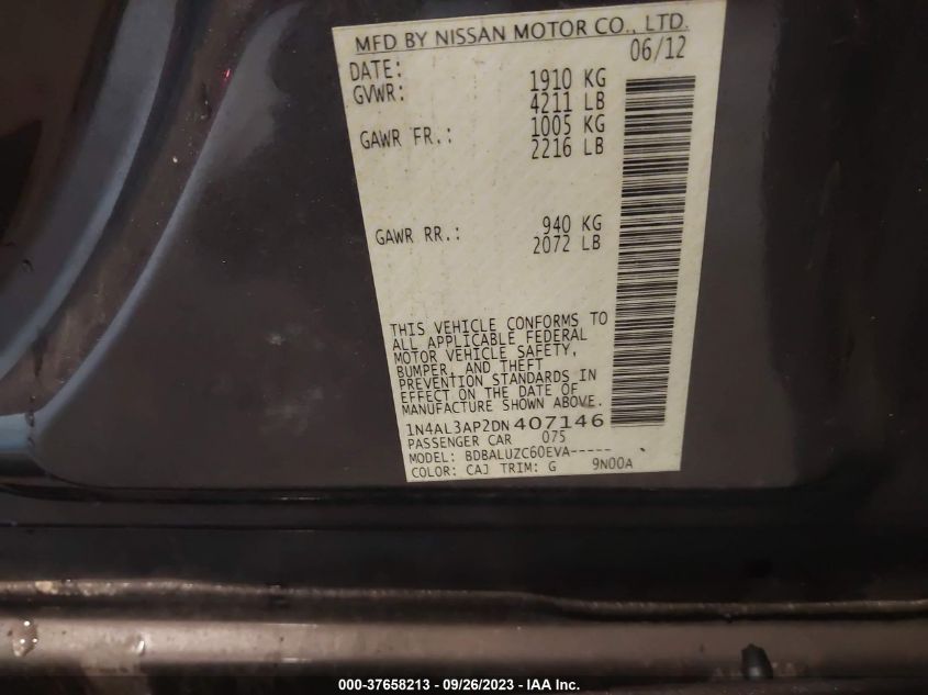 2013 NISSAN ALTIMA 2.5 SV - 1N4AL3AP2DN407146